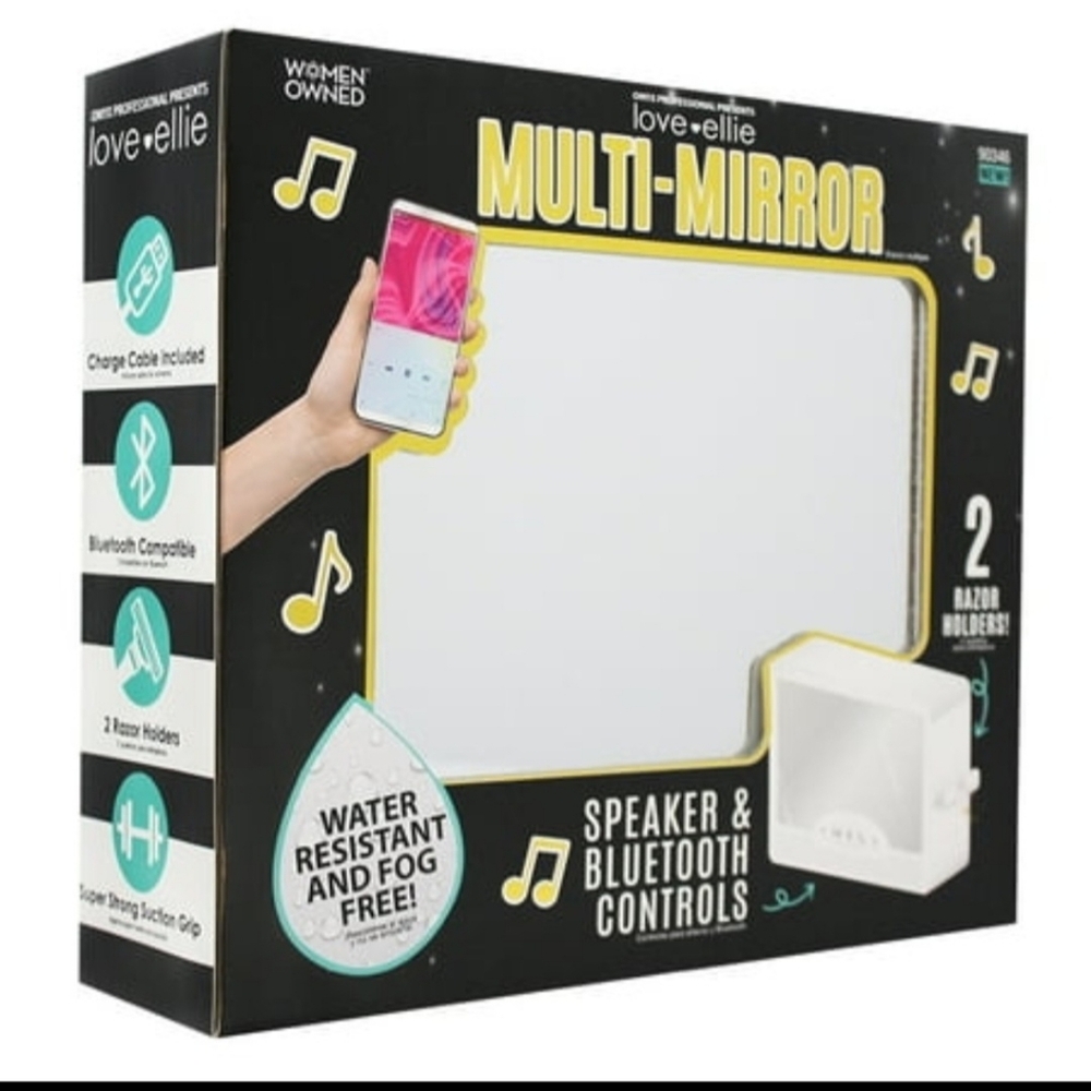 Love+Ellie Multi-Mirror with Bluetooth Speaker - White
